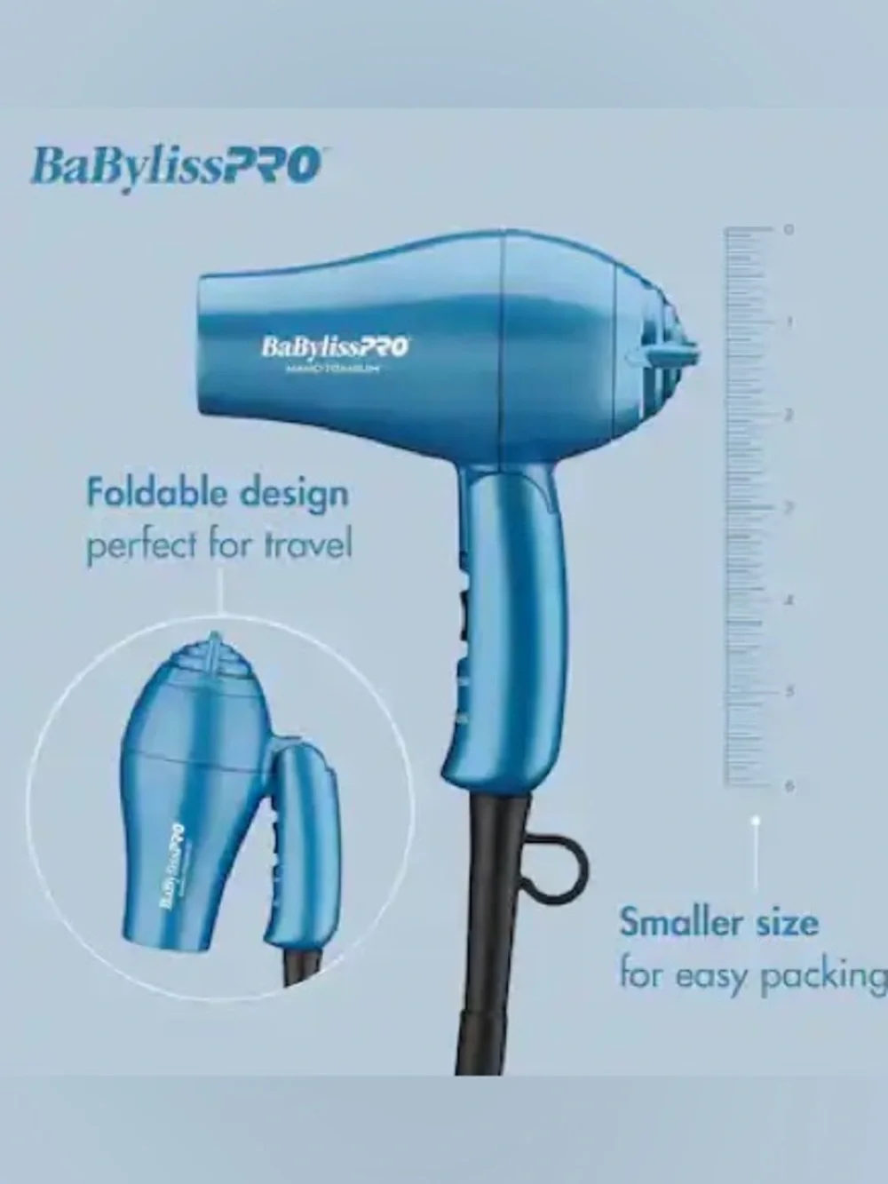 BABYLISS PRO NANO TITANIUM TRAVEL DRYER